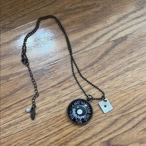 Black and Silver Pendant Necklace